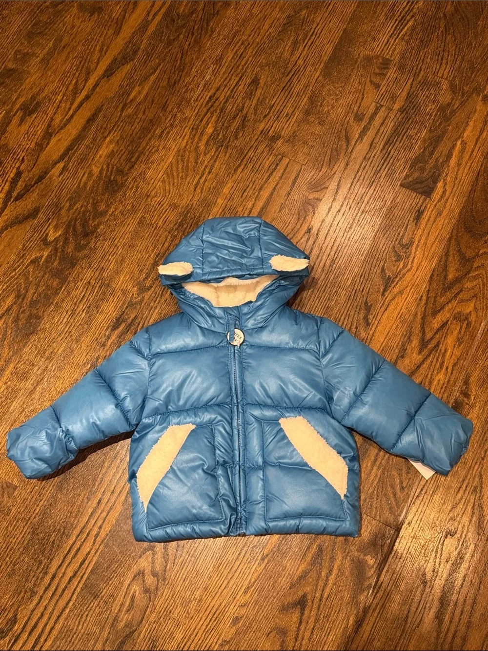 Rothschild infant boys sherpa trim Blue Puffer Jacket